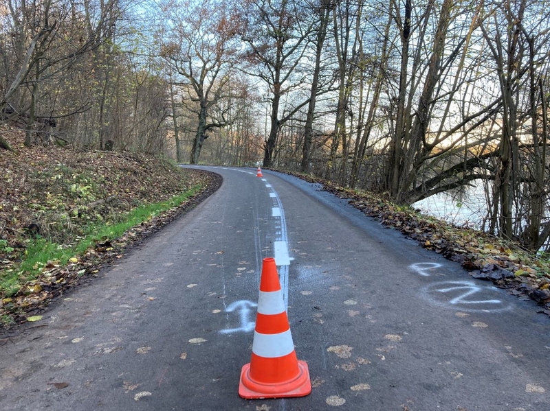 Markierungsarbeiten Fahrradstraße
