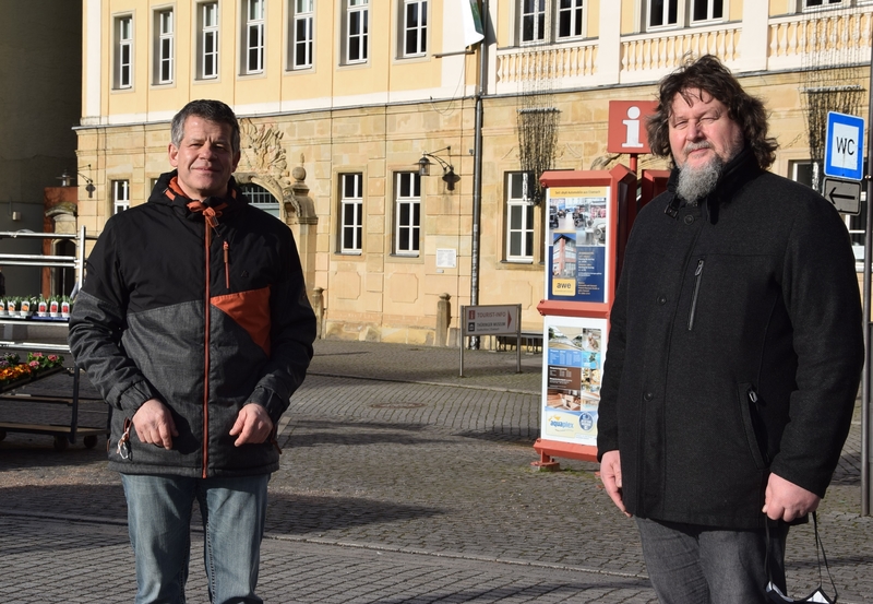 Uwe Lenzer links und Ingo Wachtmeister Bildungsdezernent der Stadt Eisenach