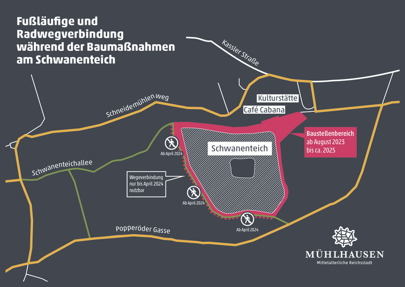Lageplan Bauarbeiten Schwanenteich MHL